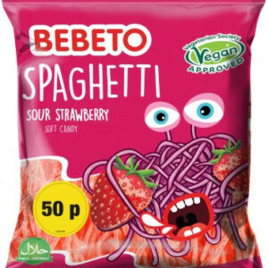 BEBETO SPAGHETTI SOUR STRAWBERRY 70G.