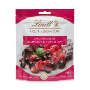 LINDT SENSATION FRUIT RASPBERRY & CRANBERRY 150G