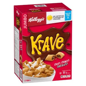 KELLOGGS KRAVE CARAMELISED & WHITE CHO BISCUIT 375G